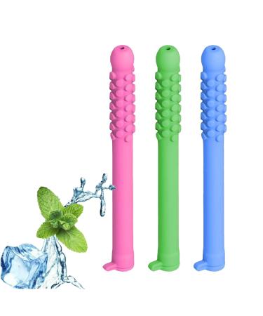 3PCS Chewable Breather with Pure Lock Flavor Portable Chewable Breather Stick for Fresh Breath Focus and Breathing Support Chewable Oral Retainer Ideal for Travel/Office/Car