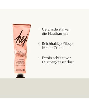 Naked Barrier Repair Cream (30 ml) Moisturiser for All Skin Types Protects Skin from Environmental Influences Skincare with Ceramide & Ectoin Natural Cosmetics 100% Vegan HEJ ORGANIC - Buy Online on GoSupps.com