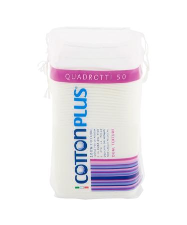 Shop Cotton Plus Quadrotti Cotton Pads - 100% Hydrophilic Cotton Double Texture 50 Pads - Premium Quality for Sensitive Skin | International Shipping Available - Buy Online on GoSupps.com