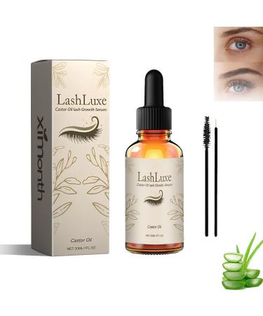 Lashluxe Castor Oil Vegan Growth Serum - Best Eyelash Growth Serum for Longer Voluminous Lashes - Shop Internationally - Buy Online on GoSupps.com