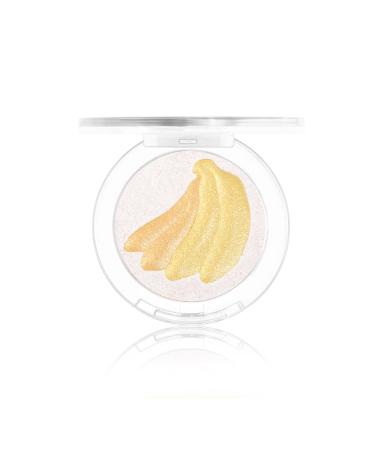 Highlighting Powder - Sculpting Illuminating Shimmer Makeup Powder 4 Shades for Multi-Use Eyes Cheeks Brows Lips 0.22OZ/9g (04#Banana)