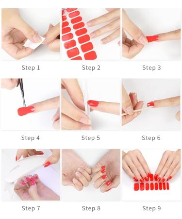 NCTCITY Gel Nail Polish Strips Stickers 20 Full Wraps Semi-Cured Nail Art Sticker Waterproof Self-Adhesive Gel Stickers Decals with Nail File for Cute Women Girls (Gradient Pink) Bss-0068 - Buy Online on GoSupps.com