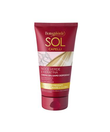 Bottega Verde Bottega Verde - Sol Hair After-Sun Cream with Green Walnut Oil and Keratin 150 ml Protective Detangling Cream with UVA/UVB Filters for Hair Stressed by Sun Sea and Chlorine