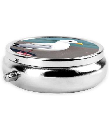 Cute Seagull Round Pill Box - 3 Compartment Travel Organizer | Portable Pill Box for Traveling - Buy Online on GoSupps.com