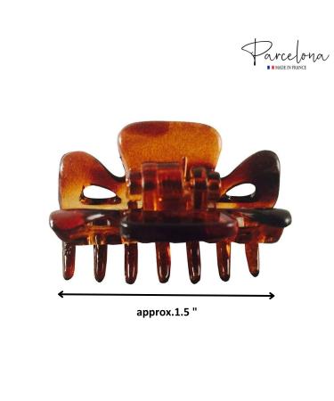 Parcelona French Classic 1 1/2 Inch Small Claw Clips Set of 3 - Tortoise Shell Brown - Made in France - Girls & Women Hair Accessories - Buy Online on GoSupps.com