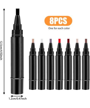 Nail Art Pens Set - 8 Colors 3-in-1 5ml One Step DIY Nail Gel Pen for Women Girls - Manicure Pedicure Varnish Pens for Home Salon - Buy Online on GoSupps.com