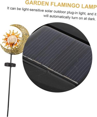 Solar Ground Plug Light Outdoor Garden Lights LED Yard Light Outdoor Decor Metal Sun Walkway Stakes Outdoor Landscape Light Moon Sun Lamp Patio Decor Moon Sun Garden Lawn Lamp LED (Golden) - Buy Online on GoSupps.com