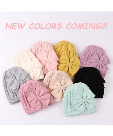 XIAOHAWANG Baby Girl Winter Hat - Cute Bow Knitted Baby Beanie for Infant Toddler Girls 6-24 Months | Purple - Buy Online on GoSupps.com