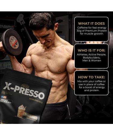 ATHLEAN-X PRO-30G Xpresso Premium Caffeinated Protein Powder Caramel Macchiato Gluten-Free Low Sugar 30g of High Protein Powder for Muscle Recovery & Growth NSF Certified for Sports - Buy Online on GoSupps.com