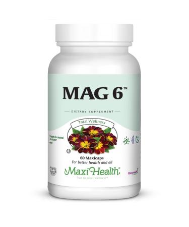 Magnesium B6 Mag 6 Magnesium Glycinate with Vitamin B6 Promote Healthy Bone Mineralization Support Nerve & Muscle Function Energy Metabolism - Non-GMO Vegan Gluten Free Kosher 60 Capsules