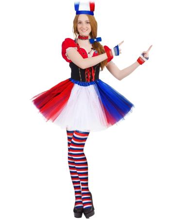 Patriotic Hairy Headbands - Set of 4 Red Blue White Crazy Hair Headbands for Adults | Independence Day 4th of July Costume Accessories - Buy Online on GoSupps.com