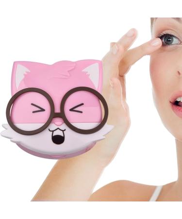 Kazuko Cute Contact Lens Container | Portable Animal Cartoon Motif Storage for Contact Lenses | Stylish Eye Accessories in Pink - Buy Online on GoSupps.com