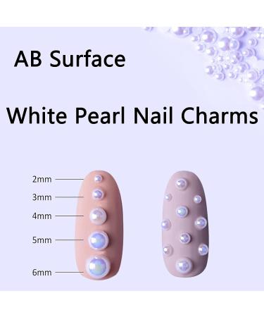 2000pcs White Half Round Pearls Nail Beads for Crafts - AB Satin Luster Loose Pearls for Nail Art, Makeup, DIY Jewelry & More - Buy Online on GoSupps.com