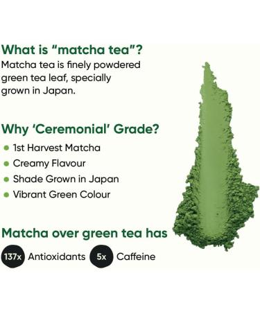 Ten.cha - Ceremonial Matcha Tea | 100% Pure Super Premium Grade | Japanese Matcha Green Tea Powder | Free Spoon | Vegan | Tested For Radiation | 30gms - Buy Online on GoSupps.com