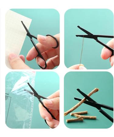 2Pcs Nose Hair Scissors Set for Beard, Moustache, Eyelash & Eyebrow Trimming - Black - Buy Online on GoSupps.com
