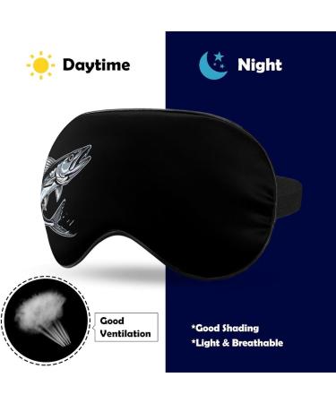 Ocean Blue Fish Spanish Mackerel Wahoo Soft Sleep Mask | Adjustable Eye Mask for Light Blocking - Ideal for Men & Women - Buy Online on GoSupps.com