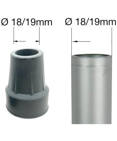 Quantum Leap Pack of Two 17-19mm Heavy Duty Rubber Ferrules Added Metal Washer for Extra Strength Crutch Tips Walking Stick Feet - Walking Stick Rubber Tips (19mm Grey) 19mm Grey Crutch - Buy Online on GoSupps.com