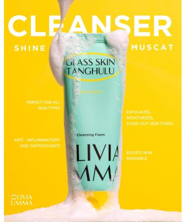 OLIVIAUMMA Glass Skin Tanghulu Shine Muscat Foaming Cleanser - Korean Face Wash for All Skin Types - Foam Cleanser for Radiant Skin - Deep Cleansing Moisturizing and Antioxidant-Rich - 120ml - Buy Online on GoSupps.com
