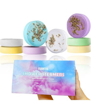 Shower Steamers - Steamers Aromatherapy for Women or Men - 8pc Variety Pack Pure Essential Oil Bombs - Self Care and Valentines Day Gifts for Her and Him - Self Care - Relaxation Gifts for Home SPA