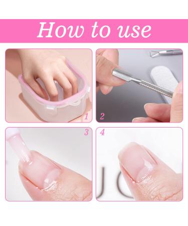 3 in 1 Nail Soaking Bowl Kit with Cuticle Peeler and Pusher - Pink - Buy Online on GoSupps.com