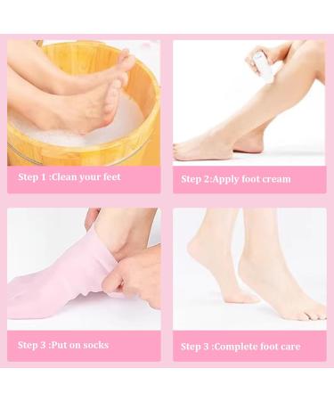 Silicone Socks for Dry Cracked Feet Women 3 Pairs Soft Moisturizing Socks Anti Slip Women Spa Pedicure Gel Socks Aloe Sock for Softening Rough Skin Calluses - Buy Online on GoSupps.com