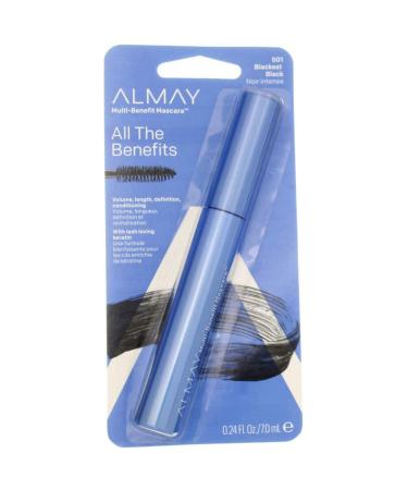 Almay One Coat Multi-Benefit Mascara Blackest Black 0.24oz (Pack of 2) - Buy Online on GoSupps.com