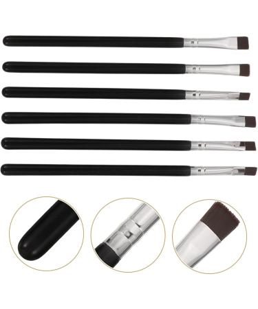 BELLIFFY 6pcs Flat Eyebrow Brush Eye Tool Brush Eyeliner Concealer Brush Makeup Tool Black Artificial Fiber - Buy Online on GoSupps.com