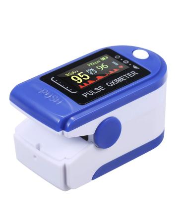 Moobody mini-finger tip pulse oximeter pulse frequency blood oxygen saturation clear TFT display lanyard silicone cover for home blue