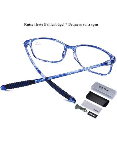 DOOViC Blue Light Filter Computer Reading Glasses for Unisex TR259-C - C7 Blue Tortoiseshell 1.25x | 9 Colors Available - Shop Now! - Buy Online on GoSupps.com