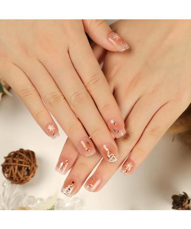 TQUXNGA Christmas Nail Art Press on Easy to Apply Short Nails Festive Designs for Holiday Season - Buy Online on GoSupps.com