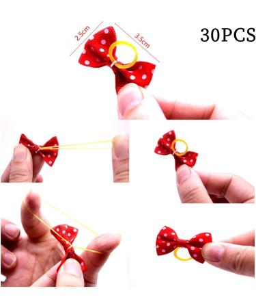 Leeq Dog Hair Grinding Bowknot Rope - 30 pcs Pet Hair Accessories for Long Hair Dogs & Cats - Random Colors - Buy Online on GoSupps.com