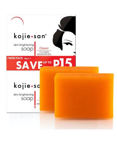 Kojie San Skin Brightening Soap - Original Kojic Acid Soap for Face & Body - Cosmetic Soap for Beautifully Fresh Skin (2 X 65g Bars)