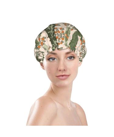 Green Cactus Printed Shower Cap - Waterproof & Adjustable Bath Cap for All Hair Types - Buy Online on GoSupps.com
