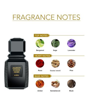 Ajmal Amber Wood Noir EDP 3.4 oz For Men & Women- Made in Dubai - Buy Online on GoSupps.com