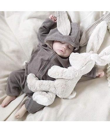 Kids Tales Newborn Baby Winter Warm Rabbit Ear Hooded Zipper Romper 6-9 Months - Grey - Buy Online on GoSupps.com
