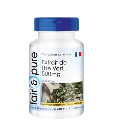Fair & Pure - 1500mg per daily dose - Green tea extract with 50% polyphenols caffeine and EGCG - 90 vegan capsules