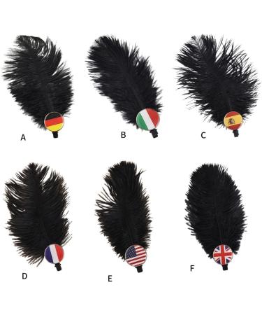 hgnxa World Sports Game Hair Clip Black Feather Hairpin Flags Duckbill Clip for German Italy Spanish Britain America USA - Buy Online on GoSupps.com