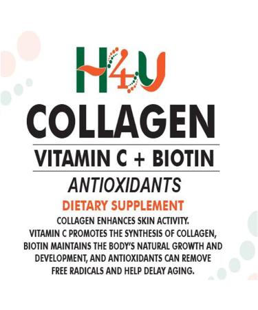 H4U Advanced Collagen with Vitamin C and Biotin Provides Support for Healthy Skin Hair and Nails for Both Women and Men. This Product is Non-GMO Halal and Free from Gluten and Soy 90 Tablets. - Buy Online on GoSupps.com
