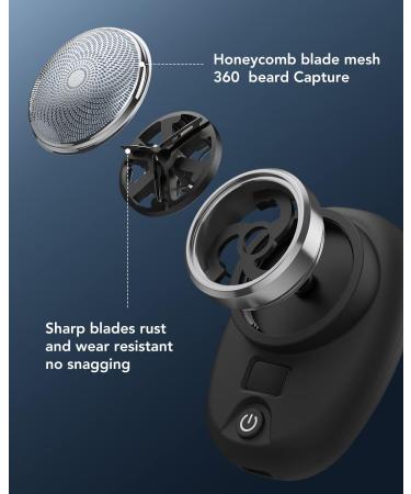 Electric Razor for Men Mini Shaver Portable Electric Shaver with LED Display Travel Beard Shaver Pocket Shaver Wet and Dry Razor Type-C Charging Shavers Easy One-Button Use Suitable for Travel Black - Buy Online on GoSupps.com
