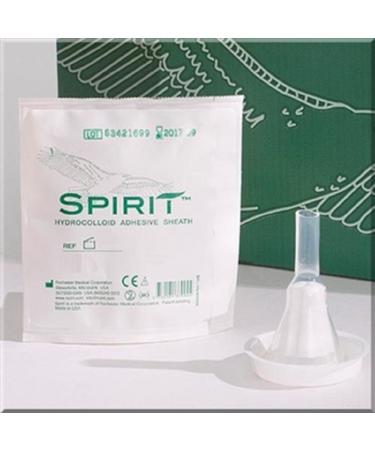 30 -Pack Spirit Condom Catheters Hydrocolloid Sheath Style 1, 29mm Medium Rochester/Bard