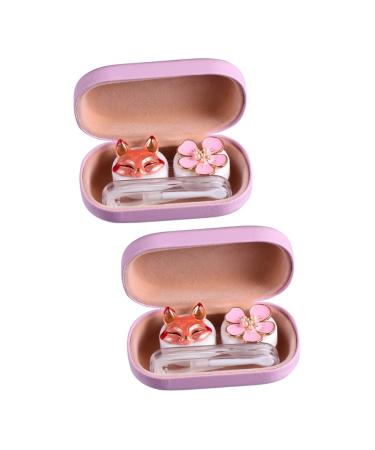 Gleavi box in colored hard glass glasses container Accessories Spiegeletui colored eye care holder Storage set ABS Sweet 9.5x5.5cmx2PCs Rosax2st