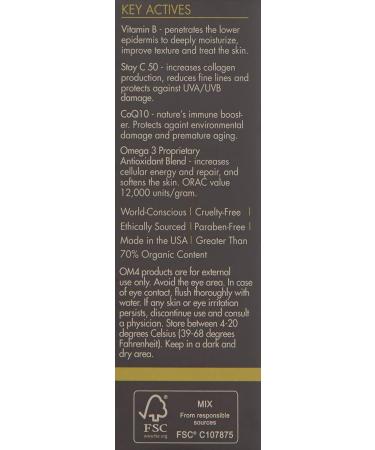 OM4 Normal STEP 3: Age-Defying Antioxidant Serum for Men | Anti-Aging Vitamin C Solution | Refines Fine Lines & Wrinkles - Buy Online on GoSupps.com