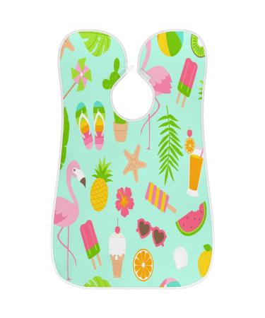 Summer Flamingo Beard Bib Apron - Waterproof Hair Catcher for Men | Non-Stick Grooming Cape & Suction Cups | Perfect Gifts for Men - Buy Online on GoSupps.com