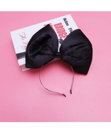 Minkissy Huge Bow Headband Candy Colored Hair Hoop Party Props Lovely Large Bowknot Hairband Party Props for Woman Girl(Black) - Buy Online on GoSupps.com