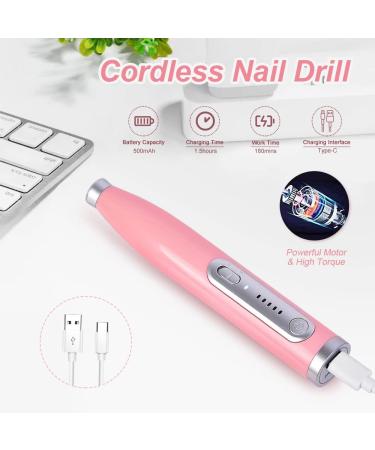 IKOCO Cordless Electric Nail Drill Set - Compact Manicure Drill for Gel Nails in Pink - Buy Online on GoSupps.com