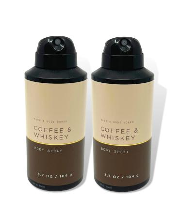 Bath & Body Works Coffee & Whiskey Body Spray for Men 2-pack 3.7oz Coffee & Whiskey (Bottle Artwork/Color May Vary) 1.85 Fl Oz (Pack of 2)