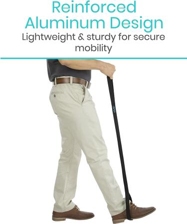 Vive Leg Lifter Strap (44 Inch) - Rigid Foot Loop Hand Grip for Mobility Aid - Ideal for Adult Seniors, Disabilities, and Hip Replacement - Wheelchair Accessory - Buy Online on GoSupps.com