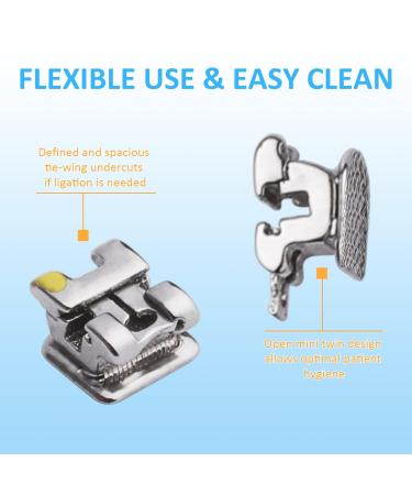 Anhuadental Orthodontic Self-Ligating Metal Bracket 0.022 Roth 345 with Hooks - 20 Brackets/Pack - Buy Online on GoSupps.com