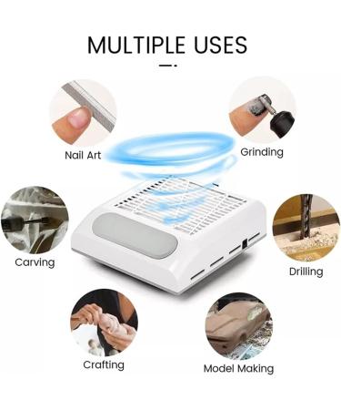 USKI 180W Nail Dust Collector Manicure Tools Garden Strong Power Natal Dust Collector with Removing Filter Professionals Pink 1 Pink - Buy Online on GoSupps.com