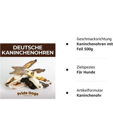 Premium Rabbit Ears Chew Snack for Dogs - 500g | 100% German Quality | Odorless Bag | PrideDogs - Buy Online on GoSupps.com